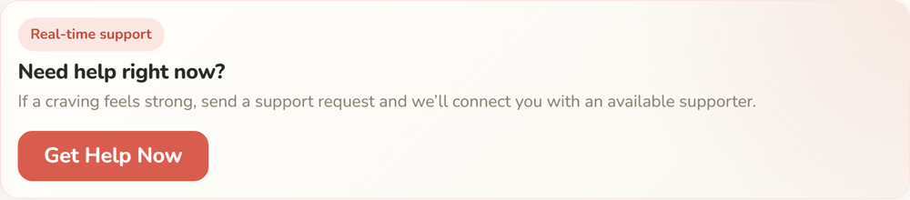 Quitara app real-time help card